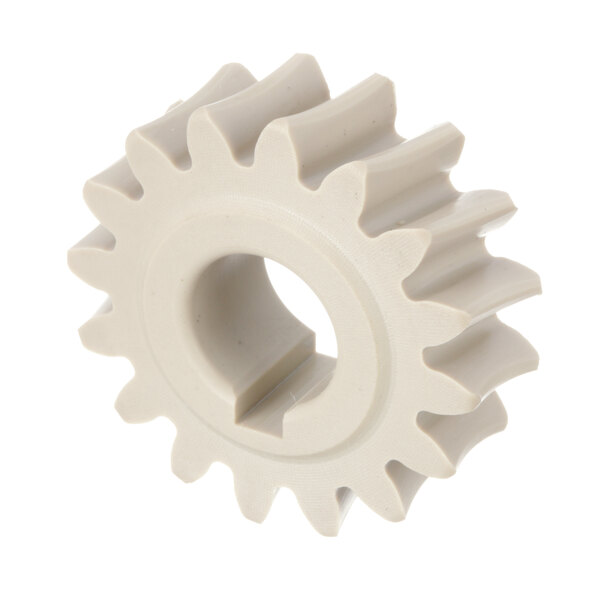 A white Globe X5C41 drive gear with a hole in the middle.