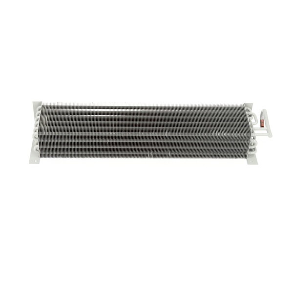 A close-up of a metal heat exchanger for a Victory Evap Coil on a white background.