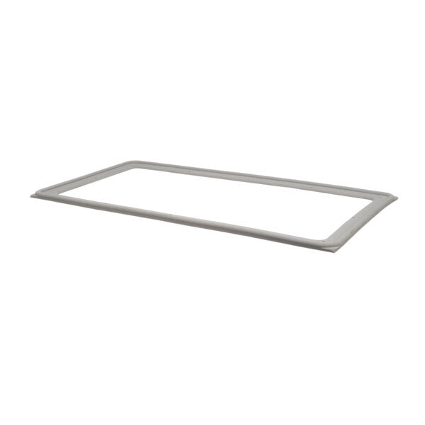 A white rectangular door gasket with a silver rim.