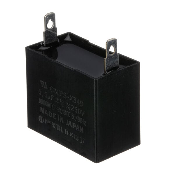 A black rectangular Hoshizaki capacitor with metal screws.
