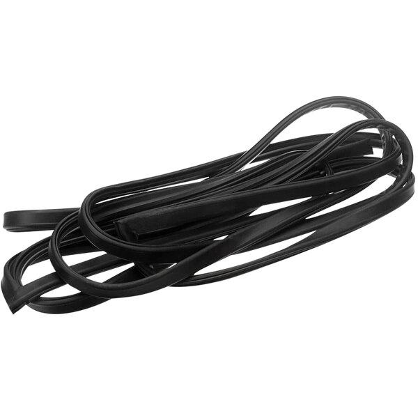A black rubber strip with a black wire.