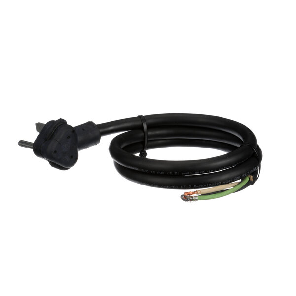 A black Hatco power cord with a green plug.