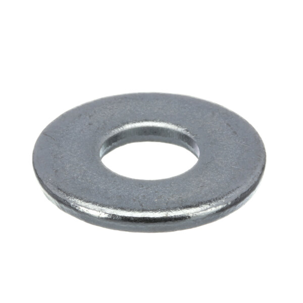 A close-up of an APW Wyott flat metal washer with a hole in it.