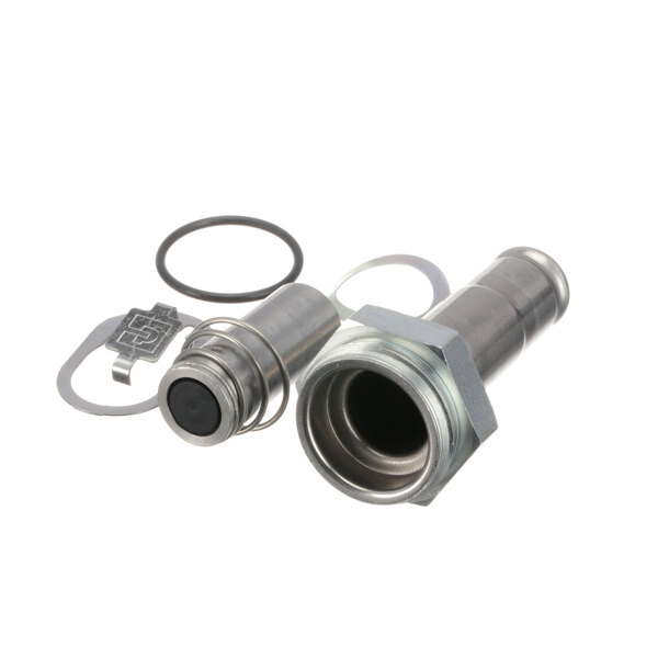 A Champion dishwasher repair kit with two stainless steel fittings and a hose.