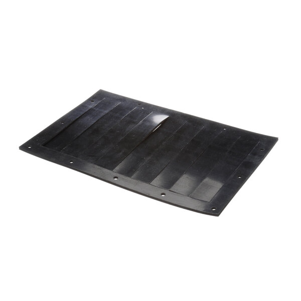 A black rectangular plastic gasket with four black strips.