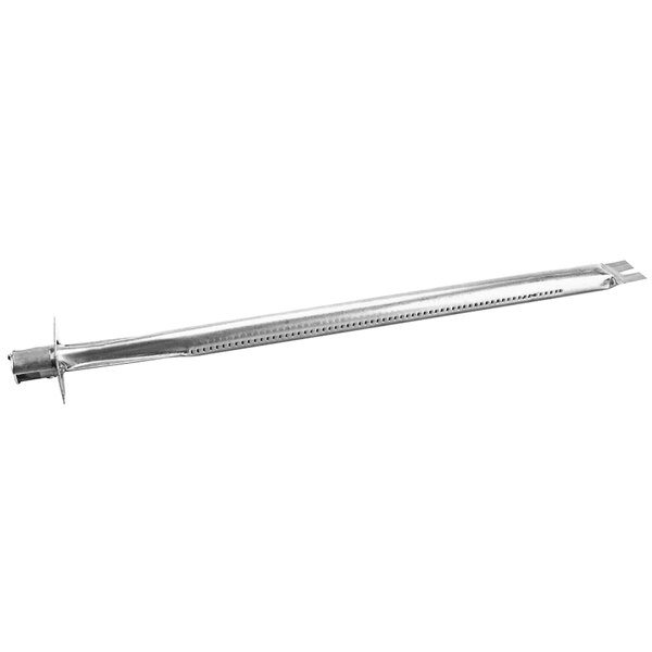 A long stainless steel tube with holes and a screw.
