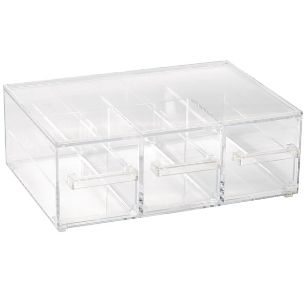 Vollrath SBB33 Cubic Full Size Three Drawer Acrylic Bread Box with