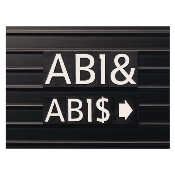 A black sign with white Quartet letters that spell "abi"