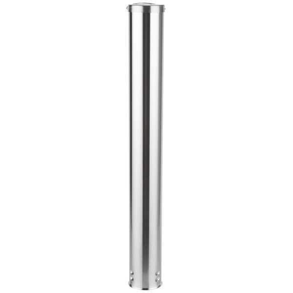 A stainless steel tube with a white background and black lines.