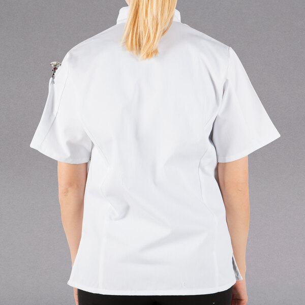 Mercer Culinary Millennia® Women's White Customizable Short Sleeve Cook ...