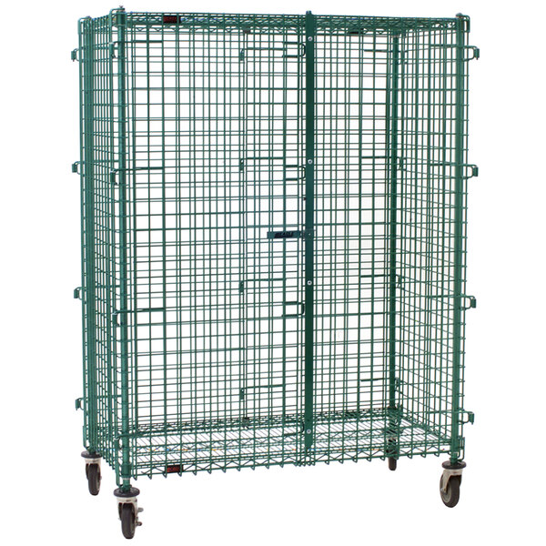 Eagle Group CSC2436E Mobile Green Epoxy Security Cage - 27 1/4" x 39 1/4" x 69"