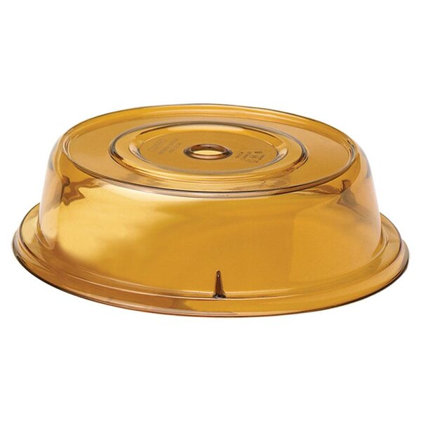 Cambro 9013CW153 Camwear 10" Amber Camcover Plate Cover - 12/Case