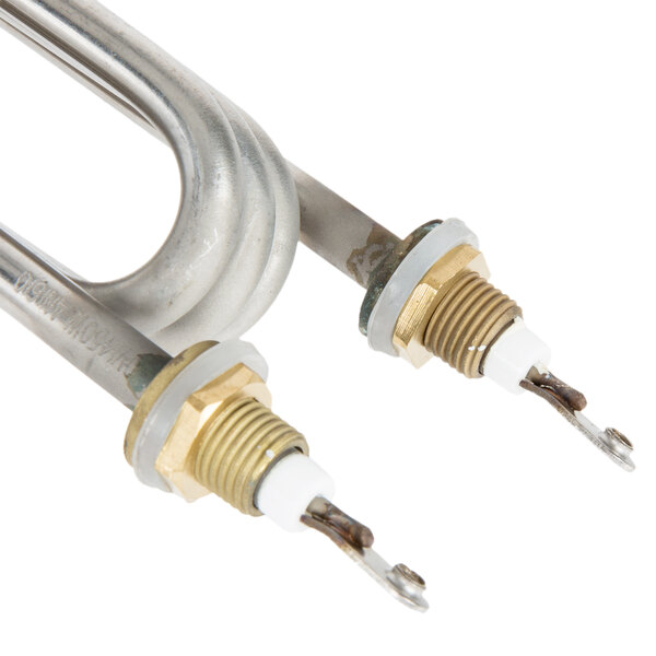 An Avantco HEATER element with two wires attached and screws.