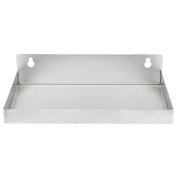 An Avantco silver metal drip tray with holes.