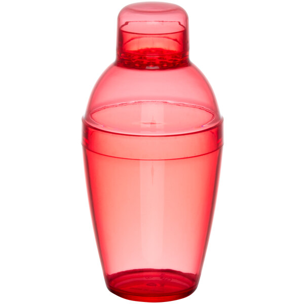Fineline Quenchers 4102-RD 10 oz. Disposable Red Plastic Shaker - 24/Case