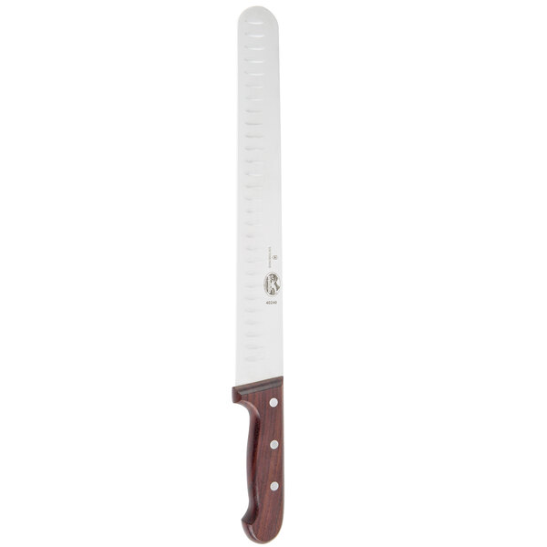 Victorinox 7.6059.11 12" Granton Edge Straight Slicer Knife with Rosewood Handle