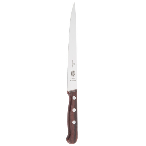 A Victorinox fillet knife with a rosewood handle.