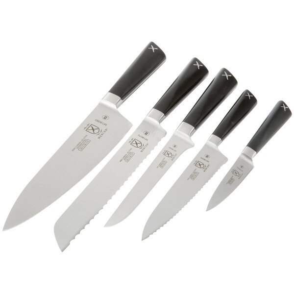 Mercer Culinary 6-Piece Damascus-Style Knife Set with Magnetic Bamboo Stand  M21995BM