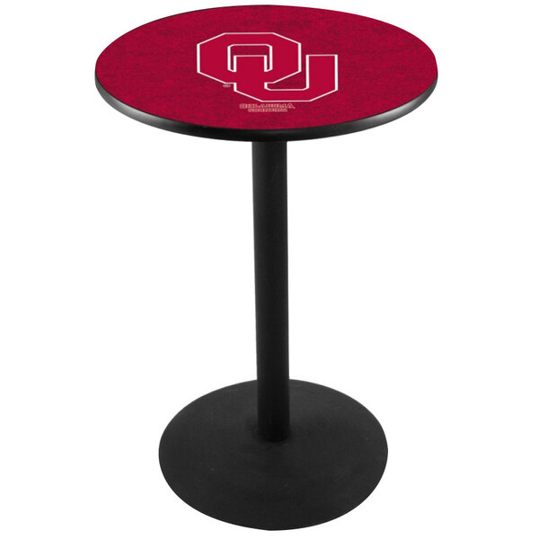 Holland Bar Stool 30" Round University of Oklahoma Counter Height Pub Table with Round Base