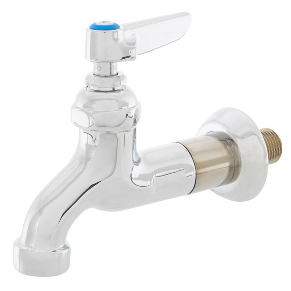 T&S B-0715 Single Sink Faucet with 1/2" NPT Male Inlet, Lever Handle, and Blue Index