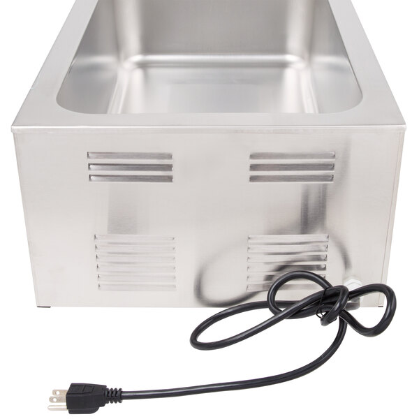 A silver Avantco countertop food warmer with a black cord.