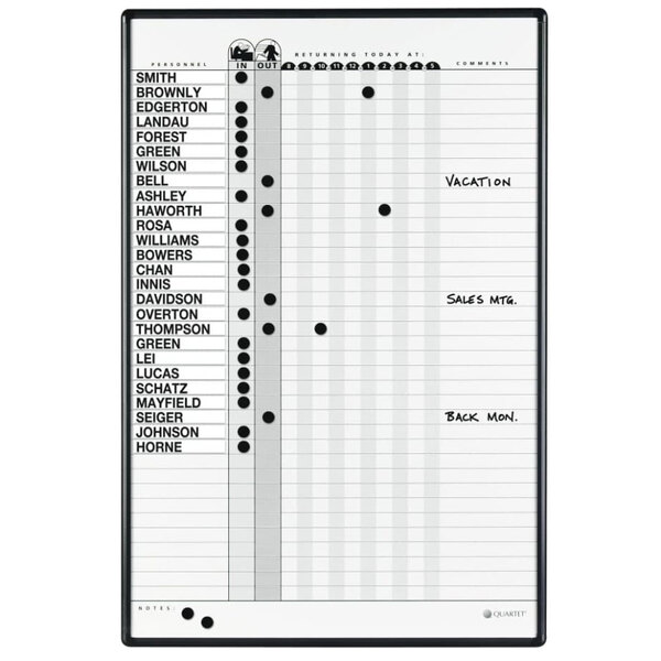 Quartet 783G 24" x 36" Magnetic Dry Erase In/Out Board with Grey Frame