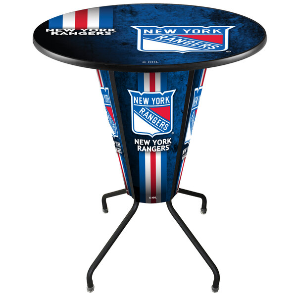 Holland Bar Stool L218B42NYRang36RNYRangD2 New York Rangers 36" Round Bar Height LED Pub Table