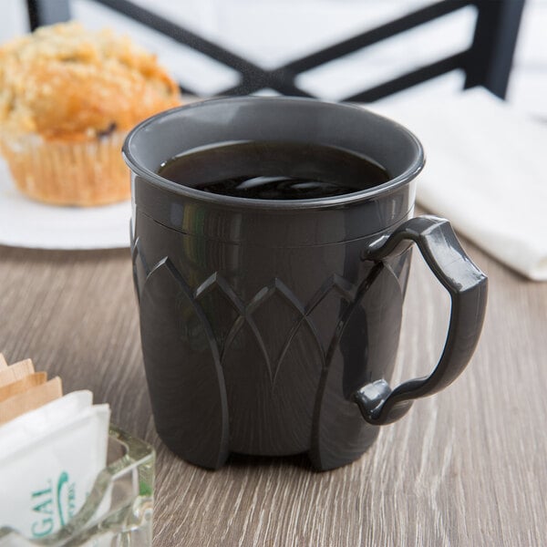 Dinex DX500044 Fenwick 8 oz. Graphite Gray Insulated Mug - 48/Case