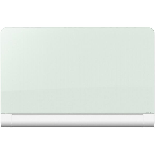 A white rectangular Quartet glass markerboard with a white background.