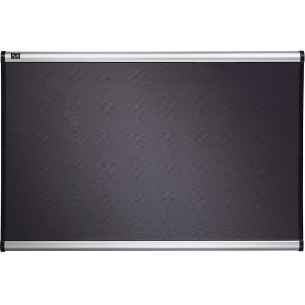 Quartet B444A Prestige 48" x 36" Gray Diamond Mesh Fabric Bulletin