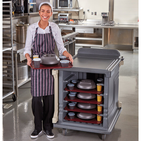 Cambro MDC1520S10D191 Granite Gray 10 Tray Dual Access Meal Delivery