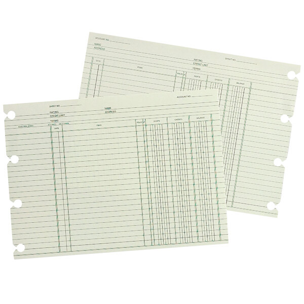 Wilson Jones GN2B 9 1/4" x 11 7/8" Green Accounting Sheet - 100/Pack