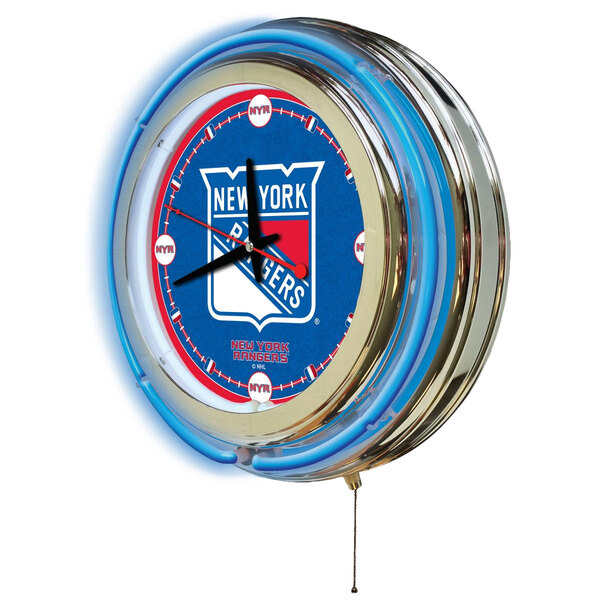 Holland Bar Stool Clk15NYRang New York Rangers 15" Neon Clock