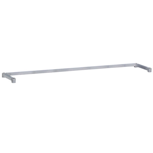 A Channel metal bar for a keg rack with a white background.