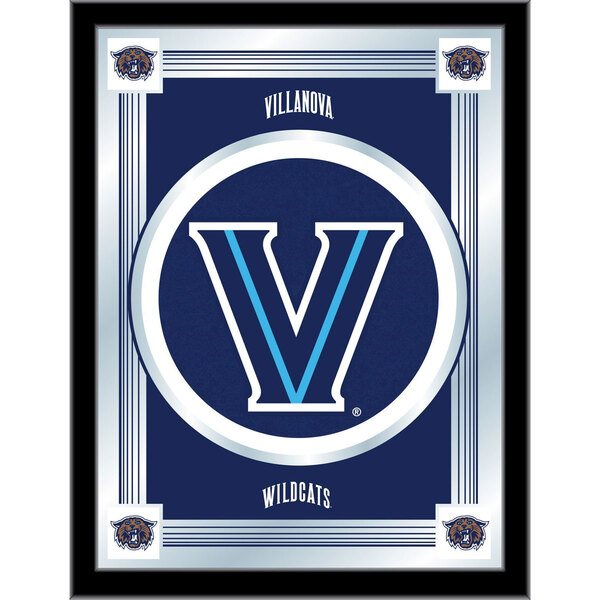 A white framed mirror with the Villanova University logo in blue and white.