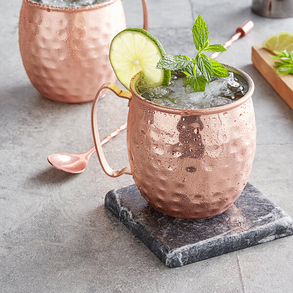 2 Moscow Mule Mug Cup Drinking Hammered Copper Brass Steel Gift Set 18 Oz 