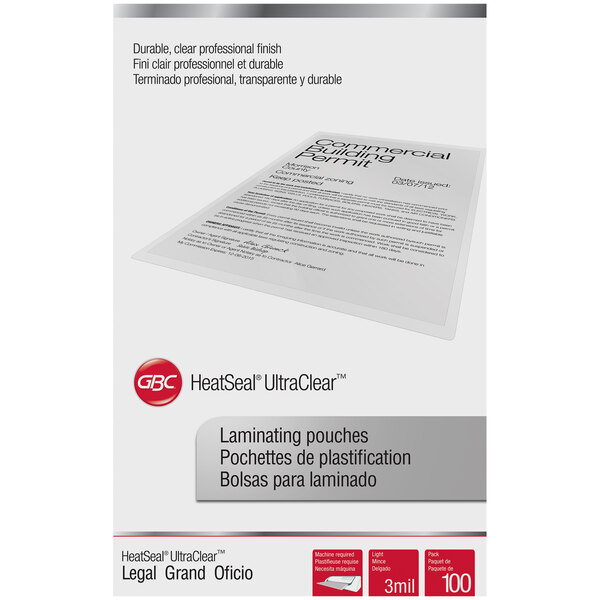 Swingline GBC 3745011 UltraClear 14 1/2" x 9" Legal Thermal Laminating