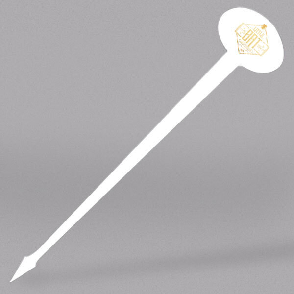 A white WNA Comet oval stirrer with a yellow logo.