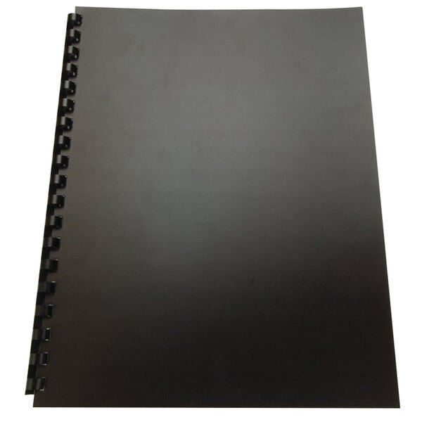 Swingline GBC 25818 100% Recycled 11" x 8 1/2" Black Unpunched Binding System Cover - 25/Pack