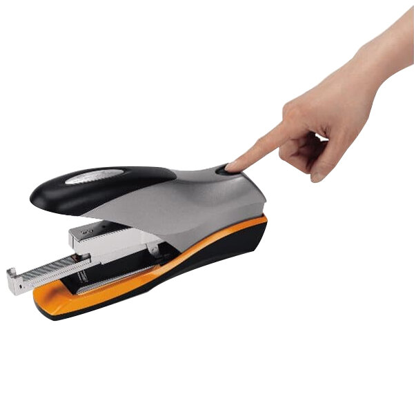 Swingline 87875 Optima 70 Sheet Silver / Black Half Strip Desktop Stapler