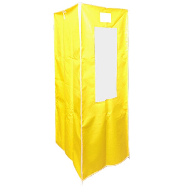 A yellow rectangular Curtron bun pan rack cover.