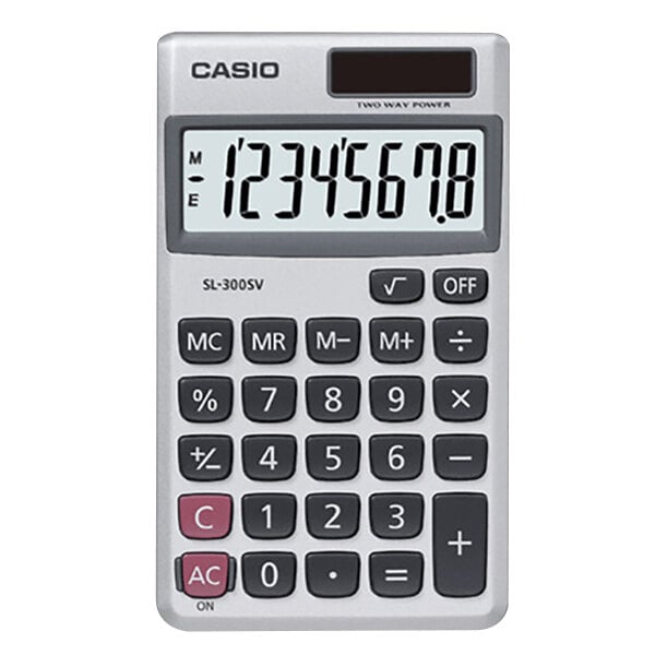 Casio SL300SV 8-Digit LCD Solar / Battery Powered Handheld Calculator