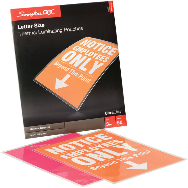 Swingline GBC 3745690 UltraClear 11 1/2" x 9" Letter Thermal Laminating Pouch - 50/Box