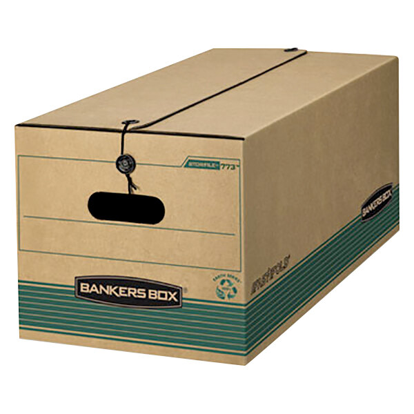 Fellowes 00773 12 1/4" x 16" x 10 3/4" Kraft Extra-Strength Letter Sized Storage Box - 12/Case
