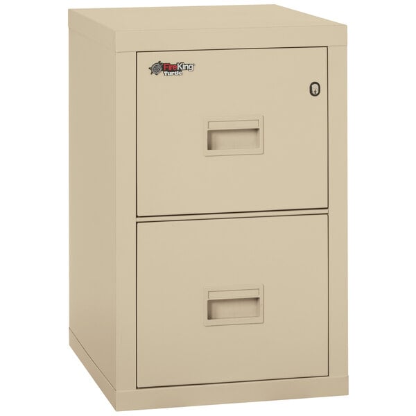 FireKing 2R1822CPA Turtle 17 3/4" x 22 1/8" x 27 3/4" Parchment Two-Drawer Fire File Cabinet