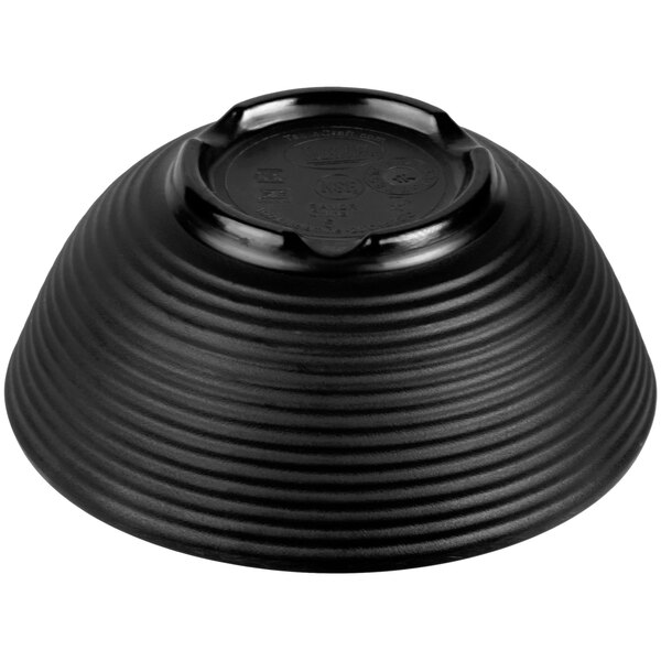 Tablecraft RAM2RBK 2 oz. Black Round Ribbed Melamine Ramekin - 12/Pack