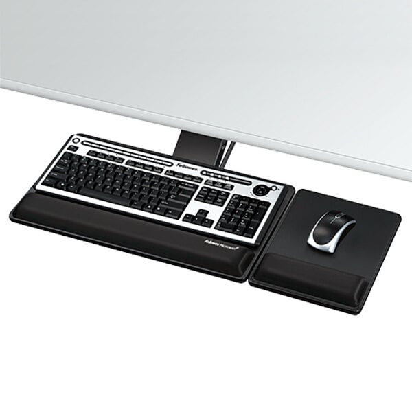 Fellowes 8017901 Designer Suites 19" x 10 5/8" Black Adjustable Premium Keyboard Tray