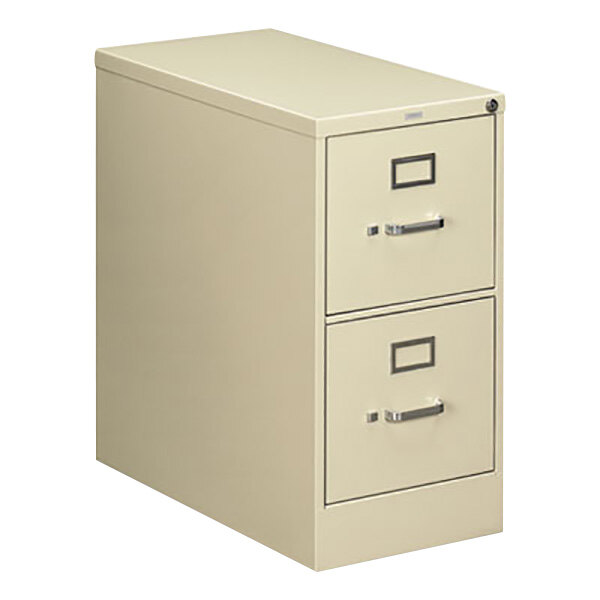 HON 212PL 210 Series Putty Full-Suspension Two-Drawer Filing Cabinet - 15" x 28 1/2" x 29"