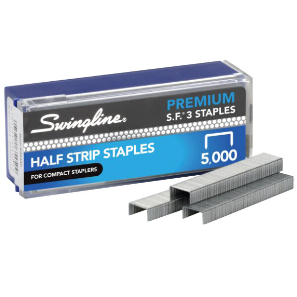 Swingline 35440 S. F. 105 Half Strip Count 1/4" Premium Chisel Point Staples 5000/Box
