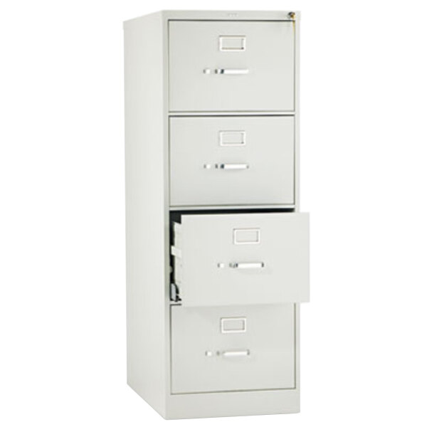 HON 514CPQ 510 Series Light Gray Full-Suspension Four-Drawer Filing Cabinet - 18 1/4" x 25" x 52"